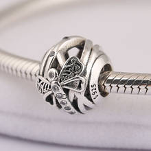 S925  Bead Charm fit Lady Bangle Bracelet Insect Dreamy Dragonfly Charm Clear CZ Women DIY Jewelry 2024 - buy cheap