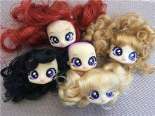 Милая голова куклы укорененные волосы большие глаза 1/6 куклы головы лысый голова для макияжа практика девушки подарки на день рождения игрушки части 2024 - купить недорого