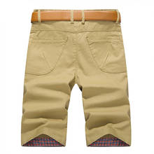 2009 algodão masculino shorts verão moda cor sólida casual masculino bermuda na altura do joelho mais tamanho 28-40 em linha reta 2024 - compre barato
