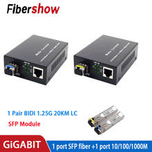 Convertidor de medios de fibra óptica para cámara ip, sfp de 1 puerto a 1 rj45, gigabit, ethernet, 10/100/1000M 2024 - compra barato