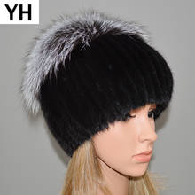 2020 Hot Sale Fashion Winter Warm Women Knitting Real Mink Fur Caps Natural Real Mink Fur Hats Genuine Real Fox Fur Beanies Hat 2024 - buy cheap