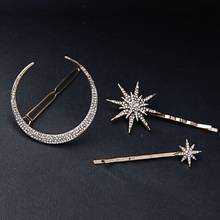 Horquilla geométrica para el pelo para niña y mujer, accesorios para el cabello con diamantes de imitación, estrella, Luna, copo de nieve, estrella, 1 o 3 uds. 2024 - compra barato