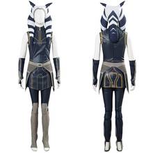 Disfraz de clon de Star Wars para mujer y niña, traje de Cosplay de Ahsoka Tano, temporada 7, para Halloween y Carnaval 2024 - compra barato