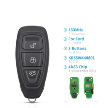 Умный пульт дистанционного управления для автомобиля, 3 кнопки, 433 МГц, для Ford Mondeo MK4 MK5 Focus Fiesta Kuga C-Max 2024 - купить недорого