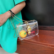 Брендовая дизайнерская женская сумка через плечо из искусственной кожи, модная сумка с цепочкой и замком, маленькая квадратная сумка через плечо 2024 - купить недорого