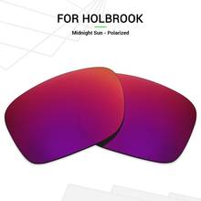 Mryok lentes de substituição para óculos de sol oakley holbrook, lentes polarizadas antiarranhões, óculos de sol midnight 2024 - compre barato