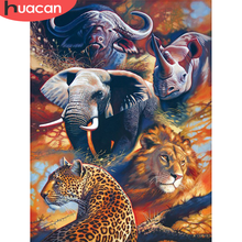 HUACAN Diamond Embroidery Cross Stitch Elephant 5D DIY Diamond Painting Animal Mosaic Decorations For Room 2024 - buy cheap