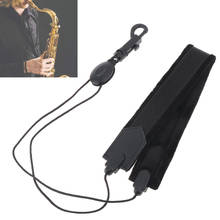 Adjustable Portable Black Saxophone Neck Strap Soft Flannelette Single Shoulder Strap for Alto Tenor Soprano Saxophone 2024 - buy cheap