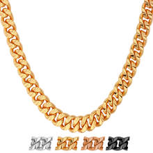 Collare Chain For Men Hiphop Necklace Wholesale Rose Gold/Black Gun/Gold/Silver Color Cuban Link Men Jewelry Kpop N636 2024 - buy cheap