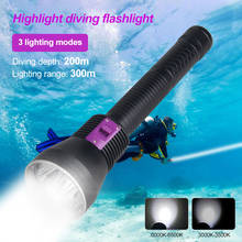 Powerful LED Scuba Flashlight 3 XHP70.2 White/Yellow light Diving light Underwater 100M Waterproof Lanterna Torch 2024 - buy cheap