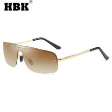 HBK New Men's Polarized Sunglasses Driving Goggles Mirror Aluminum Women Blue Lens Square Brand Deisgn Fashion Summer Gafas 2024 - buy cheap