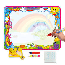 Tapete de desenho mágico infantil com água de 86*65cm, conjunto de selos de canetas reutilizáveis, com placa para pintar crianças, brinquedos educativos 2024 - compre barato