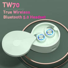 TW70 TWS Беспроводные сенсорные наушники Bluetooth V5.0, наушники-вкладыши Hi-Fi, игровая гарнитура, спортивные наушники с микрофоном 2024 - купить недорого