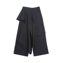 XUXI Women Casual Black Pants Were Thin 2020 New Loose Irregular Nine Point Retro Wide-Leg Trousers Pantalon Femme FZ1811 2024 - buy cheap
