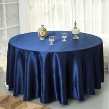 10pcs Navy blue 120 Inch Round Satin Tablecloths  Table Cover for Wedding Party Restaurant Banquet Decorations 2024 - buy cheap