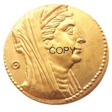 G(05) grego oktodrachme agypten ptolemaios ii 283-246 cópia de moeda banhada a ouro 2024 - compre barato