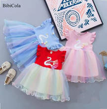 Летнее свадебное платье для маленьких девочек, модное милое кружевное вечернее платье принцессы для новорожденных, одежда для малышей на день рождения 2024 - купить недорого