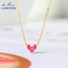 LAMOON-collar con colgante de corazón para mujer, Gargantilla de plata 925, Corindón sintético, chapado en oro de 14K, joyería fina coreana NI143 2024 - compra barato