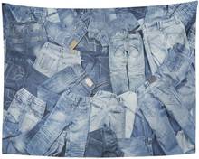 Blue Denim Jeans Assortment Many Heap Tapestry Home Decor Wall Hanging for Living Room Bedroom Dorm 60x80 Inches 2024 - buy cheap