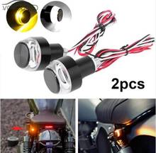 CNC Motorcycle Amber LED Handle Bar End Indicator Grip Plug Turn Signal Light FOR 22mm Handlebar 2024 - buy cheap