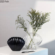 Современная стеклянная ваза с ракушками, прозрачная Цветочная композиция, ваза для цветов с гидропоникой, украшение для кабинета, обеденного стола, домашний декор 2024 - купить недорого