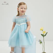 DBJ17865-vestido de malla bordado con lazo para niña, vestido de fiesta de moda para niño, ropa infantil de lolita 2024 - compra barato