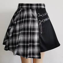 2020 New Fashion Female Women Mini Skirts Casual Basic Fashion All Match Plaid Vintage Irregular High Waist College Wind skirt 2024 - buy cheap