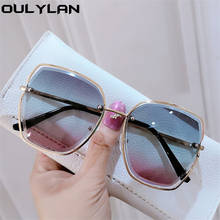 Oulylan Vintage Sunglasses Women Brand Designer Cutting lens Sun Glasses Ladies Fashion Tea Blue Gradient Eyewear Shades UV40 2024 - buy cheap