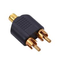 Adaptador rca fêmea para 2rca macho, tomada de áudio av, fêmea para macho, divisor y rca 2024 - compre barato