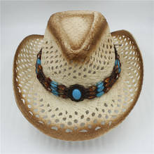 Chapéu de vaqueiro ocidental para homens e mulheres, chapéu casual para cavalheiro, jazz, moda praia, chapéu de sol, 100% 2024 - compre barato