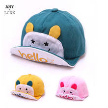 2020 New Baby Baseball Cap With Ears Embroidered letters Hello Cartoon Kids Hat Smile Baby Boy Girl Beanies Spring Caps Visors 2024 - buy cheap