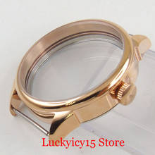 Watch Parts Fit ETA 6497 6498 Hand Winding Movement Rose Gold 42mm Watch Case with See-Through Caseback 2024 - buy cheap