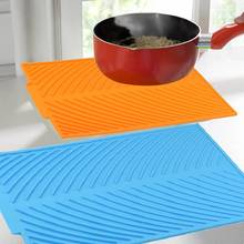 Силиконовый квадратный коврик для сушки посуды, термостойкий Коврик для сушки посуды, прочная подушка, коврик для столовой посуды 2024 - купить недорого