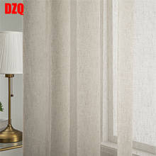 Cortina de tule de linho branco sólido moderno para sala de estar, cozinha, janelas, tratamento puro para decoração da casa e quarto. 2024 - compre barato