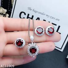KJJEAXCMY boutique jewelry 925 sterling silver inlaid Natural Garnet Necklace Ring Earring Female Suit Support Detection 2024 - buy cheap