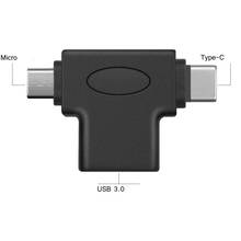 10 Uds 2 en 1 OTG convertidor USB 3,0 a Micro USB y Tipo C adaptador USB hembra a Micro/USB C macho conector al por mayor X2 2024 - compra barato