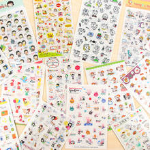 6PCS/bag Cute Cartoon Stickers Reative Transparent Hand Account Decoration DIY Photo Album PVC Student Sticker Small Stickers 2024 - buy cheap