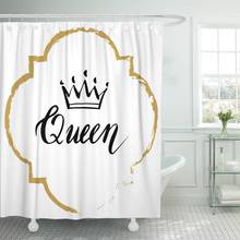 Abstract Hand Lettering Word Queen Crown Decorating of Branch Shower Curtain Waterproof Polyester 72 x 78 inches Set with Hooks 2024 - buy cheap
