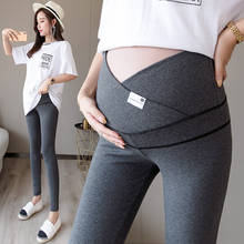 Legging skinny para grávidas, calça legging ajustável de algodão para maternidade para outono e inverno, roupa tipo lápis para grávidas 2024 - compre barato