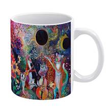 Sonata quarteto branco e divertido, caneca de 11oz com cerâmica, xícara e leite para café, chá, música de festa solar, quintet, vida selvagem, raposa, guaxinim, coruja 2024 - compre barato