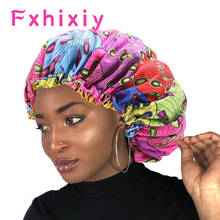 New Women Extra Large Sleep Cap African fabric Ankara hair bonnet Satin Lined Night Sleep Headwrap Hat Ladies Turban Headwear 2024 - buy cheap