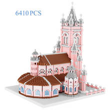 World Famous Architecture Sacred Heart Church DIY Diamond Building Cartoon Blocks Pink Brick Kids Toy Gift 6410pcs 2024 - buy cheap