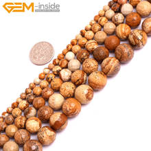 Gem-inside 4-12mm Fashion Faceted Picture Jaspers Stone Beads For Jewelry Making Loose DIY 15inches 2024 - buy cheap