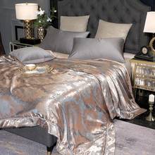 47 хлопковое шелковое жаккардовое весенне-летнее одеяло роскошные шелковистые одеяла улучшают элегантность украшения кровати спальни 2024 - купить недорого