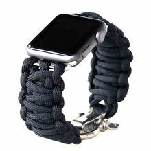 Нейлоновый ремешок для Apple watch 5, ремешок 44 мм, 40 мм, iWatch, ремешок 42 мм, 38 мм, спортивный браслет для выживания на открытом воздухе, Браслет Apple watch 4, 3, 2, 1, 44 2024 - купить недорого