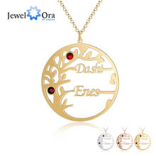 Personalized Tree of Life Necklace with 2 Birthstones Custom Name Couple Pendants for Women Birthday Gifts for Her (NE103794) 2024 - buy cheap