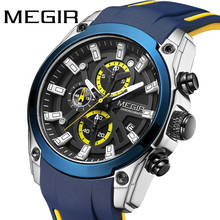 MEGIR хронограф мужские часы военные кварцевые спортивные часы для мужчин Топ бренд класса люкс 2020 новые часы светящиеся Relogio Masculino 2022 - купить недорого