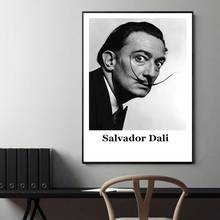 Pintura de salvador dalí com impressão, pintura em tela preta e branca, quadros de arte de parede, decoração de casa sem moldura 2024 - compre barato