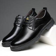 Zapatos informales de cuero Oxford para hombre, calzado de vestir, de negocios, diseño cómodo, color negro 2024 - compra barato