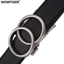 Wowtiger alta qualidade carta designer de luxo marca masculina cinto preto resistente ao desgaste cintos de couro para homem 3.4cm largura g ift 2024 - compre barato